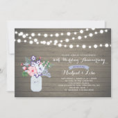 Rustic Wood 30th Wedding Jubileum Uitnodiging (Voorkant)