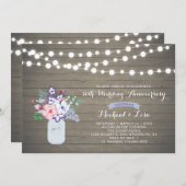 Rustic Wood 30th Wedding Jubileum Uitnodiging (Voorkant / Achterkant)