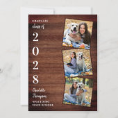 Rustic Wood 3 Aankondiging Casual Afstuderen foto (Voorkant)