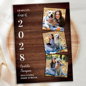 Rustic Wood 3 Aankondiging Casual Afstuderen foto