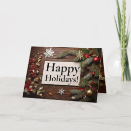 Rustic Wood 3 Afbeelding kerst Wenskaart Kaart