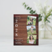 Rustic Wood 3 Foto Budget GraduParty nodigt uit (Staand voorkant)