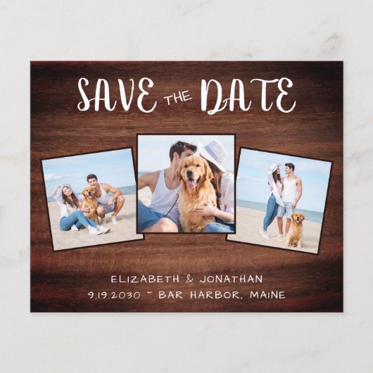 Rustic Wood 3 Foto budget Weddenschap sparen de da (Voorkant)