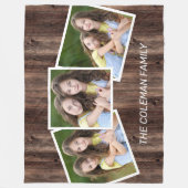 Rustic Wood 3 Foto naam Fleece Deken (Voorkant)