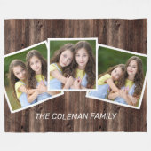 Rustic Wood 3 Foto naam Fleece Deken (Voorkant (Horizontaal))