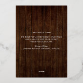 Rustic Wood 3 kerstsierplanten Elegant Folie Feestdagenkaart (Achterkant)