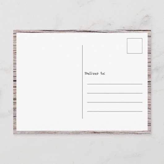 Rustic Wood 4 Afbeelding voor kerstmis met fotocol Briefkaart (Achterkant)