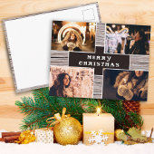 Rustic Wood 4 Afbeelding voor kerstmis met fotocol Briefkaart