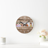 Rustic Wood 4 foto collage familie is alles Ronde Klok (Huis)