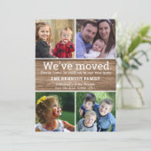 Rustic Wood 4 Foto Collage We hebben New Home verp Aankondiging (Staand voorkant)