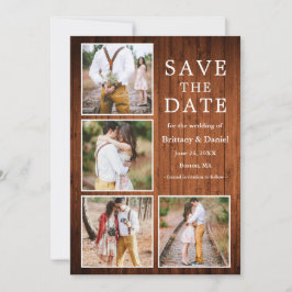 Rustic Wood 4 Foto Verloving Save The Date