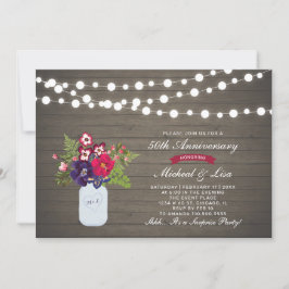 Rustic Wood 50e verjaardag huwelijksjubileum Kaart