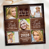 Rustic Wood 5 Fotocollage Afstuderen Kaart