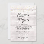 Rustic Wood 5th Wedding Jubileum Foto Kaart (Voorkant)