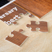 Rustic Wood 5th Wedding Jubileum Foto Legpuzzel (Zijkant)