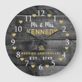 Rustic Wood 5th Wedding Jubileum Mr. en Mrs. Grote Klok (Voorkant)