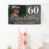 Rustic Wood 60th Birthday Party Photo Banner (Insitu)