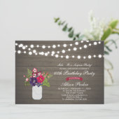 Rustic Wood 60th Surprise Birthday Party Kaart (Staand voorkant)