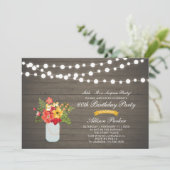 Rustic Wood 60th Surprise Birthday Party Kaart (Staand voorkant)