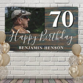 Rustic Wood 70th Birthday Party Foto Spandoek