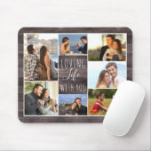 Rustic Wood 7 Foto collage | Leven met jou houden Muismat (Met muis)