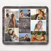 Rustic Wood 7 Foto collage | Leven met jou houden Muismat (Voorkant)