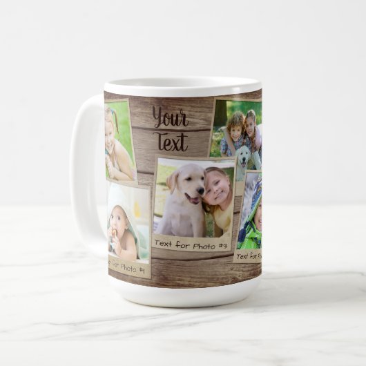 Rustic Wood  7 Fotoframes Koffiemok (Voorkant links)