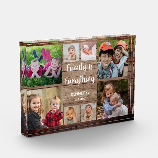 Rustic Wood 8 Quote voor fotocollage Fotoblokken (Links)