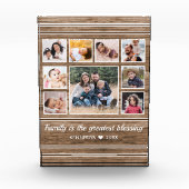 Rustic Wood 9 Foto Collage Quote Familienaam   (Voorkant)