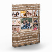 Rustic Wood 9 Foto Collage Quote Familienaam   (Links)