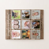 Rustic Wood 9 Fotocollage familie Legpuzzel (Horizontaal)