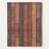 Rustic Wood 9 Fotocollage Naam 2024 Gepersonalisee Planner (Achterkant)