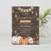 Rustic Wood A Little Pumpkins komt eraan Kaart (Staand voorkant)