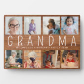 Rustic Wood Aangepast 8 Foto Modern Grandma Gift Fotoplaat (voorkant)