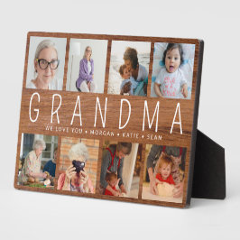 Rustic Wood Aangepast 8 Foto Modern Grandma Gift Fotoplaat