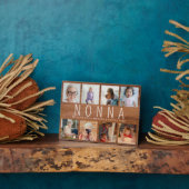 Rustic Wood Aangepast 8 Foto Modern nonna Gift Fotoplaat (Zijkant)