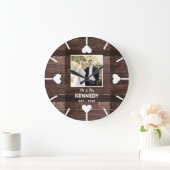 Rustic Wood - Aangepast Jubileum voor huwelijk Grote Klok (Huis)