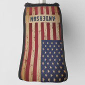 Rustic Wood - Aangepaste Amerikaanse vlag Golfheadcover (Draai 90)