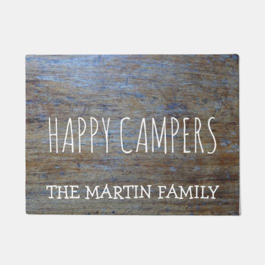 Rustic Wood - Aangepaste campagne | Happy Campers Deurmat (Voorkant)