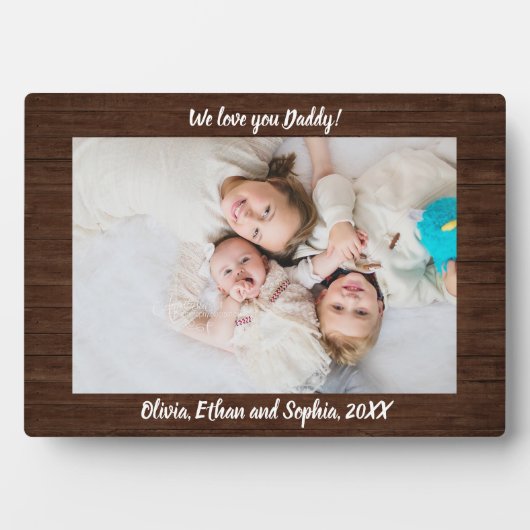 Rustic Wood Aangepaste naam Foto Plaque Fotoplaat (voorkant)