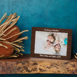 Rustic Wood Aangepaste naam Foto Plaque Fotoplaat