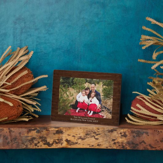Rustic Wood Aangepaste naam Foto Plaque Fotoplaat (Zijkant)