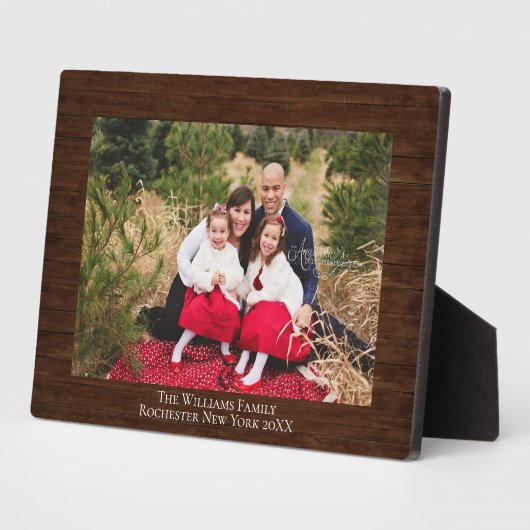Rustic Wood Aangepaste naam Foto Plaque Fotoplaat (Zijkant)