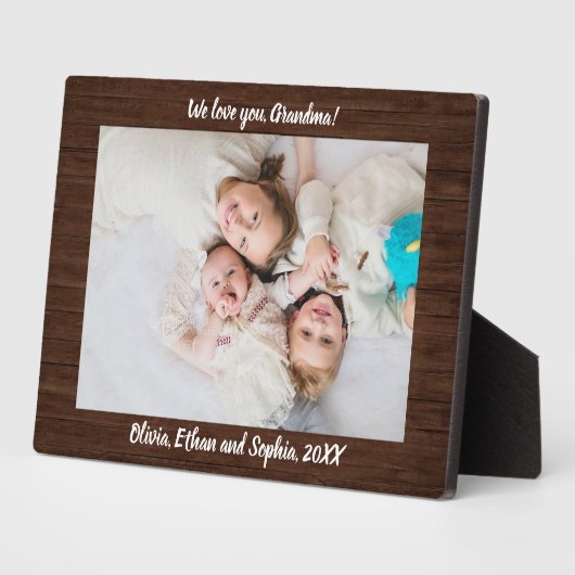 Rustic Wood Aangepaste naam Foto Plaque Fotoplaat (Zijkant)