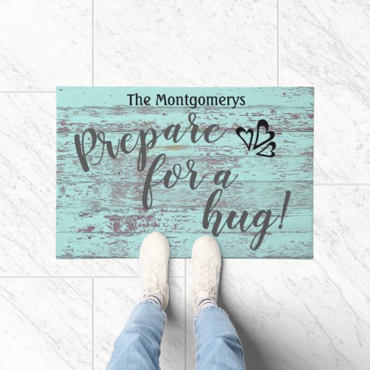 Rustic Wood Aangepaste naam Fun, klaar voor een be Deurmat (Binnen)