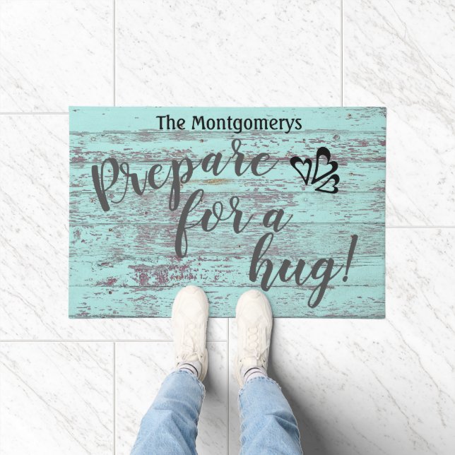 Rustic Wood Aangepaste naam Fun, klaar voor een be Deurmat (Binnen)