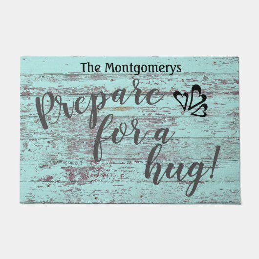 Rustic Wood Aangepaste naam Fun, klaar voor een be Deurmat (Voorkant)