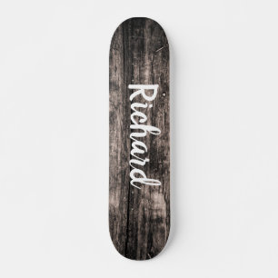 Rustic Wood Aangepaste naam op maat Persoonlijk Skateboard