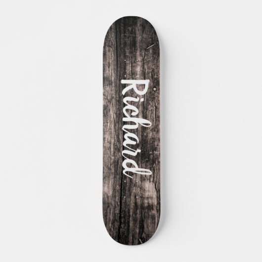 Rustic Wood Aangepaste naam op maat Persoonlijk Skateboard (Voorkant)