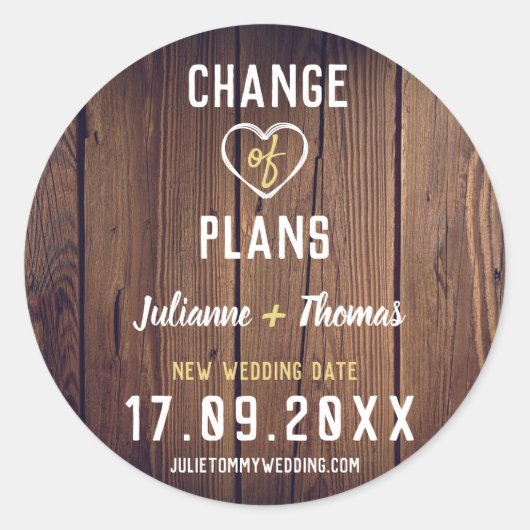 Rustic Wood - Aangepaste wijzigingen in het script Ronde Sticker (Voorkant)